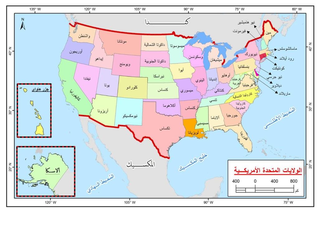 خريطة الولايات المتحدة الأمريكية