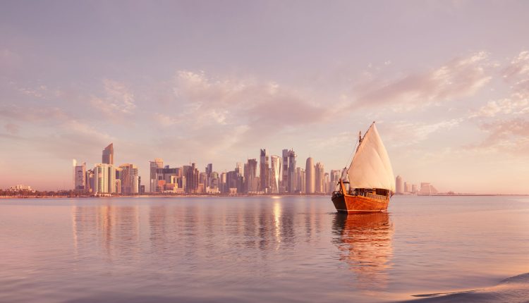 صورة بانورامية لكورنيش الدوحة